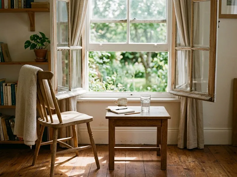 Open window fresh air quiet