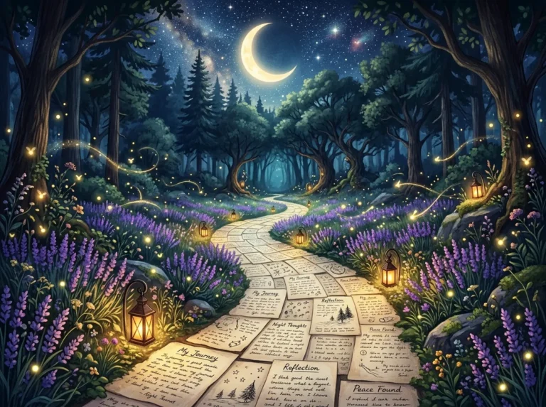 30 Evening Journal Prompts to Wind Down at Night 2 Pathway_leading_to_moonlit_forest