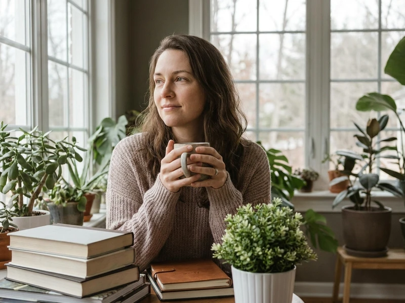 Self Care Routine for When You Feel Overwhelmed 5 woman pausing for an emotional self check-in